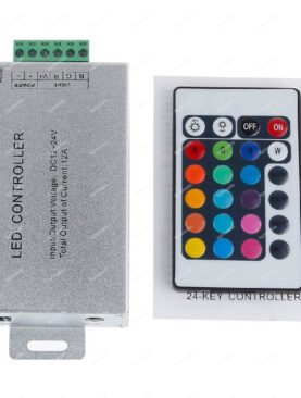LED Strip Controller RGB met IR 24 KEY afstandsbediening 12-14V DC 24A